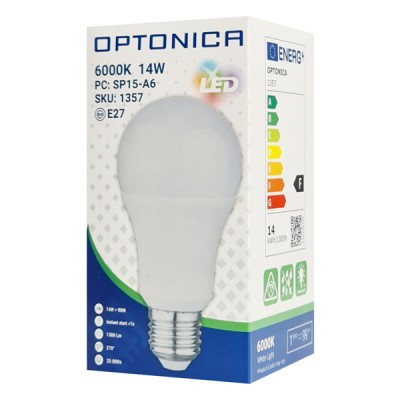 OPTONICA LED λάμπα A60 1357, 14W, 6000K, E27, 1380lm OPTONICA LED λάμπα A60 1357, 14W, 6000K, E27, 1380lm