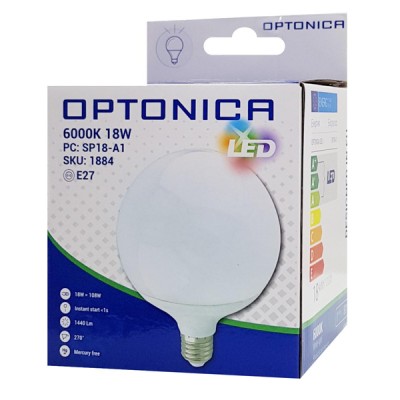 OPTONICA LED Λάμπα G120 1884, 18W, 6000K, E27, 1440LM OPTONICA LED Λάμπα G120 1884, 18W, 6000K, E27, 1440LM