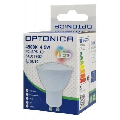OPTONICA LED λάμπα spot 1902, 4.5W, 4500K, GU10, 320lm OPTONICA LED λάμπα spot 1902, 4.5W, 4500K, GU10, 320lm