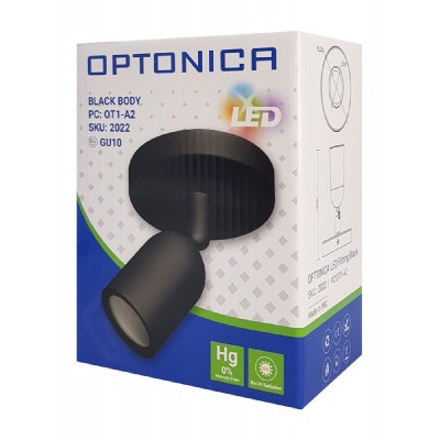 OPTONICA φωτιστικό spot 2022, για λάμπα GU10, πλαστικό, IP20, μαύρο OPTONICA φωτιστικό spot 2022, για λάμπα GU10, πλαστικό, IP20, μαύρο