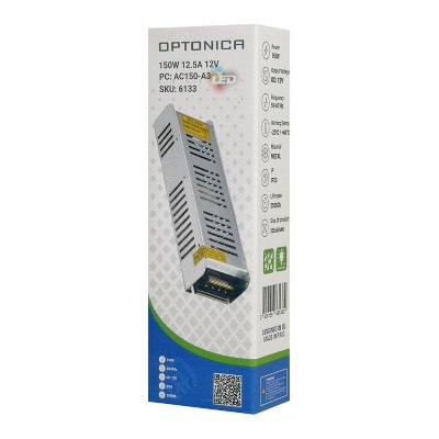 OPTONICA τροφοδοτικό LED καλωδιοταινίας 6133, 150W, 12V/12.5A OPTONICA τροφοδοτικό LED καλωδιοταινίας 6133, 150W, 12V/12.5A