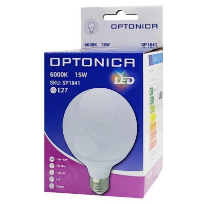 OPTONICA LED λάμπα G95 SP1841, 15W, 6000K, E27, 1200lm OPTONICA LED λάμπα G95 SP1841, 15W, 6000K, E27, 1200lm