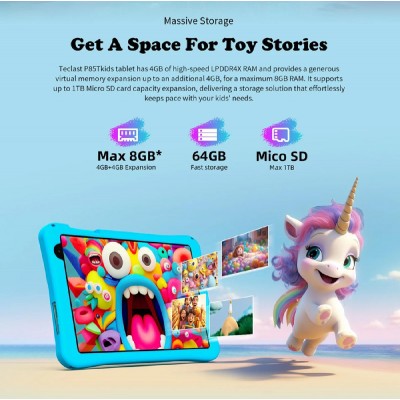 TECLAST tablet P85T Kids, 8" HD, 4/64GB, Android 13, 5000mAh, μπλε TECLAST tablet P85T Kids, 8" HD, 4/64GB, Android 13, 5000mAh, μπλε