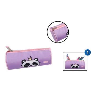 MP υφασμάτινη κασετίνα PA1025-02, κυλινδρική, μωβ MP υφασμάτινη κασετίνα PA1025-02, κυλινδρική, μωβ