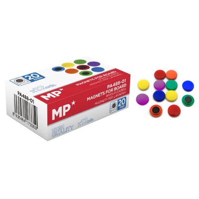 MP χρωματιστός μαγνήτης PA488-01, 20mm, 12τμχ MP χρωματιστός μαγνήτης PA488-01, 20mm, 12τμχ