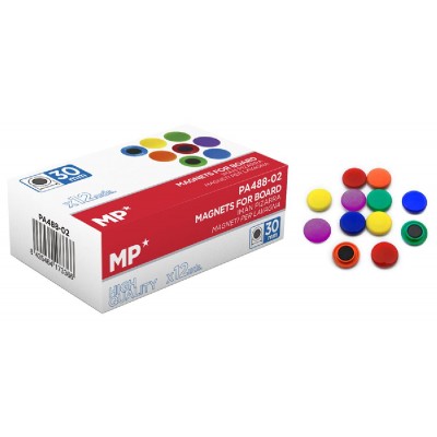 MP χρωματιστός μαγνήτης PA488-02, 30mm, 12τμχ MP χρωματιστός μαγνήτης PA488-02, 30mm, 12τμχ
