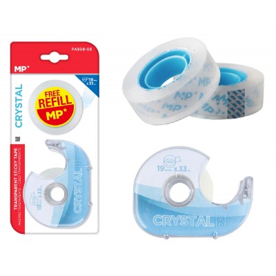 MP βάση και 2x κολλητικές ταινίες Crystal PA506-05, 19mm, 33m, διάφανη MP βάση και 2x κολλητικές ταινίες Crystal PA506-05, 19mm, 33m, διάφανη