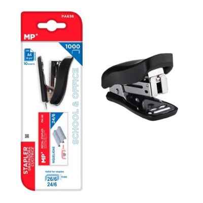 MP mini συρραπτικό με ανταλλακτικά PA636, 24/6-26/6, 10 φύλλα, μαύρο MP mini συρραπτικό με ανταλλακτικά PA636, 24/6-26/6, 10 φύλλα, μαύρο