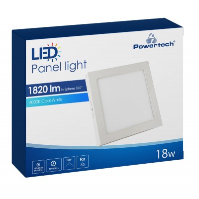 POWERTECH LED panel PAN-0004, 18W, 22.5 x 2.8cm, 4000K, 1820lm, λευκό POWERTECH LED panel PAN-0004, 18W, 22.5 x 2.8cm, 4000K, 1820lm, λευκό