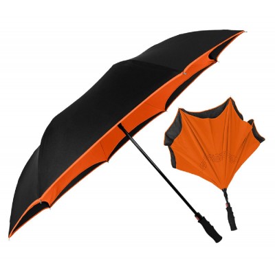 Ομπρέλα αντίστροφης δίπλωσης PB24-022 με αντιολισθητική λαβή, πορτοκαλί Ομπρέλα αντίστροφης δίπλωσης PB24-022 με αντιολισθητική λαβή, πορτοκαλί