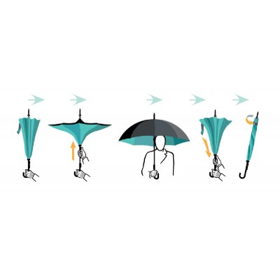 Ομπρέλα αντίστροφης δίπλωσης PB24-022 με αντιολισθητική λαβή, πορτοκαλί Ομπρέλα αντίστροφης δίπλωσης PB24-022 με αντιολισθητική λαβή, πορτοκαλί