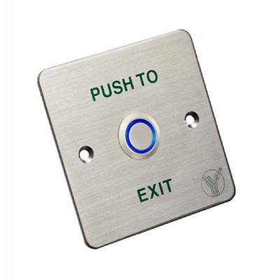 YLI ELECTRONIC χωνευτό μπουτόν PBK-814C με LED, 86 x 86mm, 3Α, ασημί YLI ELECTRONIC χωνευτό μπουτόν PBK-814C με LED, 86 x 86mm, 3Α, ασημί