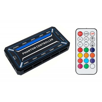POWERTECH RGB fan controller PCF01-5C με ασύρματο χειριστήριο, 10 connectors POWERTECH RGB fan controller PCF01-5C με ασύρματο χειριστήριο, 10 connectors