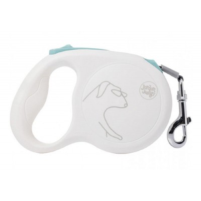 JORDAN&JUDY λουράκι σκύλου PE042, με ιμάντα & stop, 5m, λευκό JORDAN&JUDY λουράκι σκύλου PE042, με ιμάντα & stop, 5m, λευκό