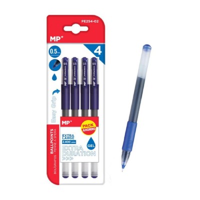 MP στυλό διαρκείας gel PE254-02, 0.5mm, μπλε, 4τμχ MP στυλό διαρκείας gel PE254-02, 0.5mm, μπλε, 4τμχ
