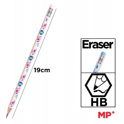 MP ξύλινα μολύβια Birds PE335-13 με γόμα, εξάγωνα, HB, 4τμχ MP ξύλινα μολύβια Birds PE335-13 με γόμα, εξάγωνα, HB, 4τμχ