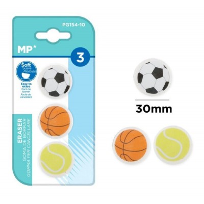 MP γόμα για μολύβι μπάλες PG154-10, 3τμχ MP γόμα για μολύβι μπάλες PG154-10, 3τμχ