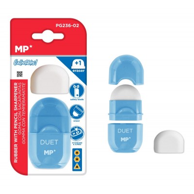 MP γόμα & ξύστρα με κάδο PG236-02-BL με ανταλλακτική γόμα, μπλε MP γόμα & ξύστρα με κάδο PG236-02-BL με ανταλλακτική γόμα, μπλε