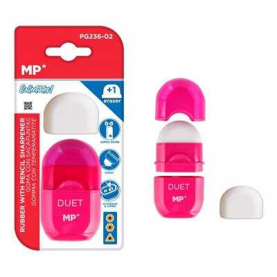 MP γόμα & ξύστρα με κάδο PG236-02-PK με ανταλλακτική γόμα, ροζ MP γόμα & ξύστρα με κάδο PG236-02-PK με ανταλλακτική γόμα, ροζ