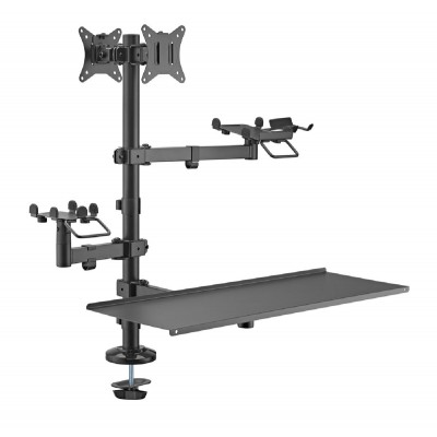 BRATECK βάση γραφείου PMM-02LD για 2x οθόνες 17"-32"/POS/πληκτρολόγιο BRATECK βάση γραφείου PMM-02LD για 2x οθόνες 17"-32"/POS/πληκτρολόγιο