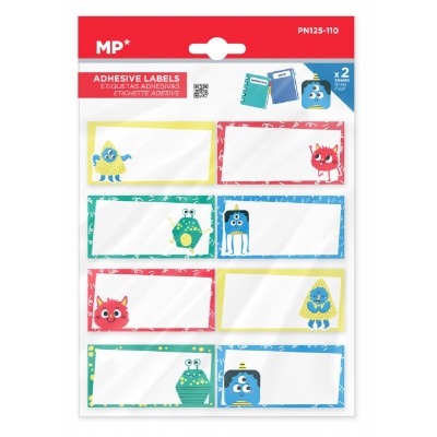 MP αυτοκόλλητες ετικέτες τετραδίων PN125-110, 65x32mm, 8 σχέδια, 16τμχ MP αυτοκόλλητες ετικέτες τετραδίων PN125-110, 65x32mm, 8 σχέδια, 16τμχ