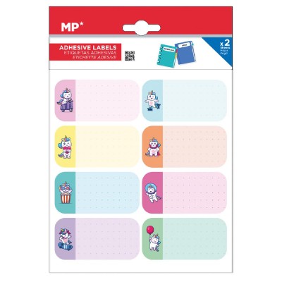 MP αυτοκόλλητες ετικέτες τετραδίων PN125-72, 65x32mm, 8 σχέδια, 16τμχ MP αυτοκόλλητες ετικέτες τετραδίων PN125-72, 65x32mm, 8 σχέδια, 16τμχ