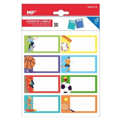 MP αυτοκόλλητες ετικέτες τετραδίων PN125-79, 65x32mm, 8 σχέδια, 16τμχ MP αυτοκόλλητες ετικέτες τετραδίων PN125-79, 65x32mm, 8 σχέδια, 16τμχ