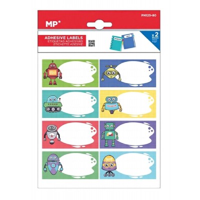 MP αυτοκόλλητες ετικέτες τετραδίων PN125-80, 65x32mm, 8 σχέδια, 16τμχ MP αυτοκόλλητες ετικέτες τετραδίων PN125-80, 65x32mm, 8 σχέδια, 16τμχ