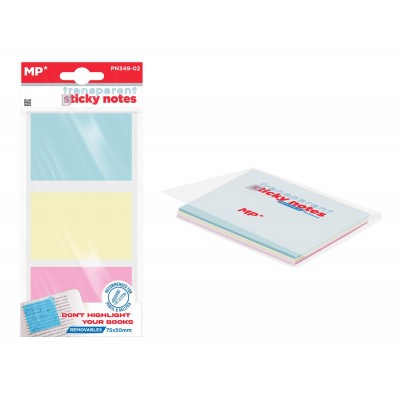 MP αυτοκόλλητα χαρτάκια σημειώσεων PN349-02, διάφανα, 50x75mm, 75τμχ MP αυτοκόλλητα χαρτάκια σημειώσεων PN349-02, διάφανα, 50x75mm, 75τμχ