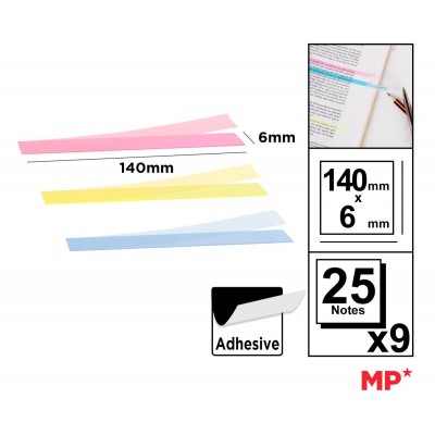 MP αυτοκόλλητα χαρτάκια σημειώσεων PN352-02, διάφανα, 140x6mm, 225τμχ MP αυτοκόλλητα χαρτάκια σημειώσεων PN352-02, διάφανα, 140x6mm, 225τμχ