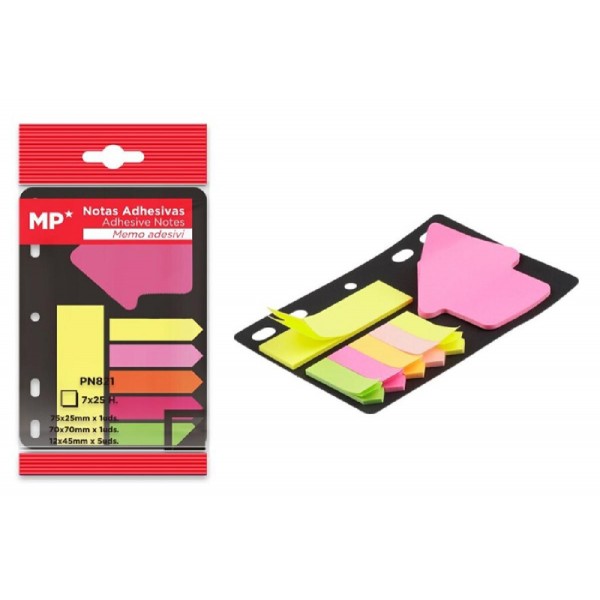 MP αυτοκόλλητα χαρτάκια σημειώσεων PN821 75x75mm, 7x 25τμχ, χρωματιστά MP αυτοκόλλητα χαρτάκια σημειώσεων PN821 75x75mm, 7x 25τμχ, χρωματιστά