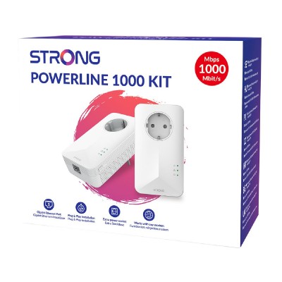 STRONG Powerline Kit POWERL1000DUOEUV2, Passthrough, 1000Mbps, 2τμχ STRONG Powerline Kit POWERL1000DUOEUV2, Passthrough, 1000Mbps, 2τμχ