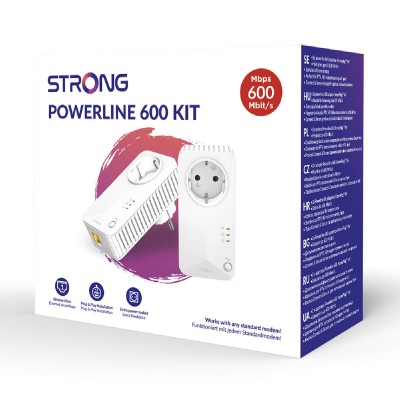 STRONG Powerline Kit POWERL600DUOEUV2, Passthrough, 600Mbps, 2τμχ STRONG Powerline Kit POWERL600DUOEUV2, Passthrough, 600Mbps, 2τμχ