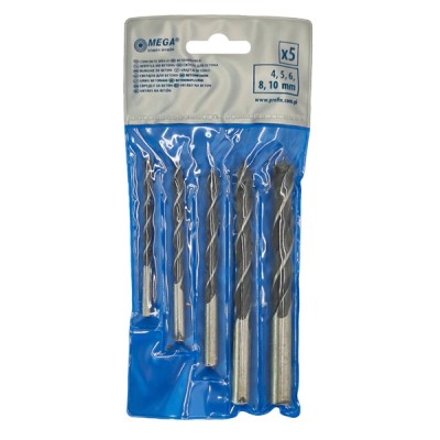 MEGA σετ τρυπάνια για ξύλο 26205, 4-10mm, 5τμχ MEGA σετ τρυπάνια για ξύλο 26205, 4-10mm, 5τμχ
