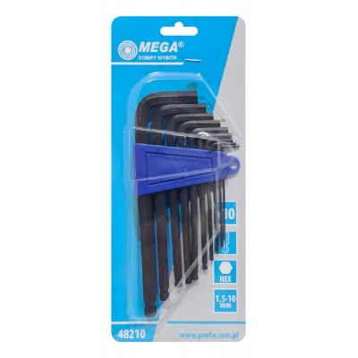 MEGA σετ κλειδιά Allen 48210, 1.5-10mm, 10τμχ MEGA σετ κλειδιά Allen 48210, 1.5-10mm, 10τμχ
