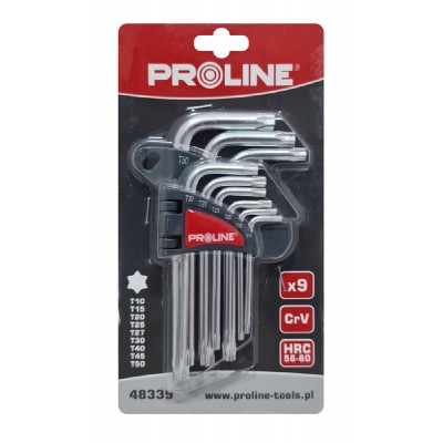 PROLINE σετ κλειδιά Torx 48339, T10-T50, CrV, 9τμχ PROLINE σετ κλειδιά Torx 48339, T10-T50, CrV, 9τμχ
