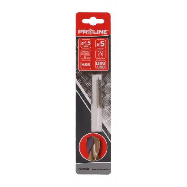 PROLINE σετ τρυπάνια για σίδηρο HSS 79015K, 3mm, DIN 338, 5τμχ PROLINE σετ τρυπάνια για σίδηρο HSS 79015K, 3mm, DIN 338, 5τμχ