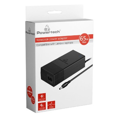 POWERTECH τροφοδοτικό laptop PT-1038 για Lenovo, 65W, 1.8m, μαύρο POWERTECH τροφοδοτικό laptop PT-1038 για Lenovo, 65W, 1.8m, μαύρο