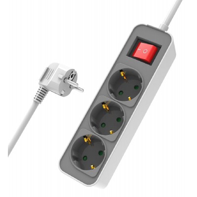 POWERTECH πολύπριζο ασφαλείας PT-1055, 3x schuko, 16A, 1.4m, λευκό POWERTECH πολύπριζο ασφαλείας PT-1055, 3x schuko, 16A, 1.4m, λευκό