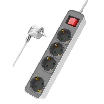 POWERTECH πολύπριζο ασφαλείας PT-1056, 4x schuko, 16A, 1.4m, λευκό POWERTECH πολύπριζο ασφαλείας PT-1056, 4x schuko, 16A, 1.4m, λευκό