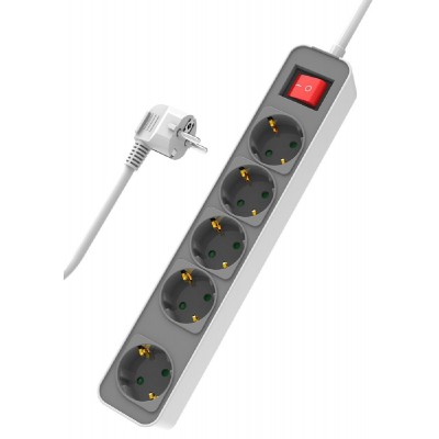 POWERTECH πολύπριζο ασφαλείας PT-1057, 5x schuko, 16A, 1.4m, λευκό POWERTECH πολύπριζο ασφαλείας PT-1057, 5x schuko, 16A, 1.4m, λευκό