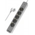 POWERTECH πολύπριζο ασφαλείας PT-1059 5x schuko/2x USB, 16A, 1.4m, λευκό