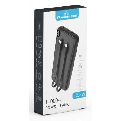 POWERTECH power bank PT-1063 10000mAh, 3x output, PD & QC, 22.5W, μαύρο POWERTECH power bank PT-1063 10000mAh, 3x output, PD & QC, 22.5W, μαύρο
