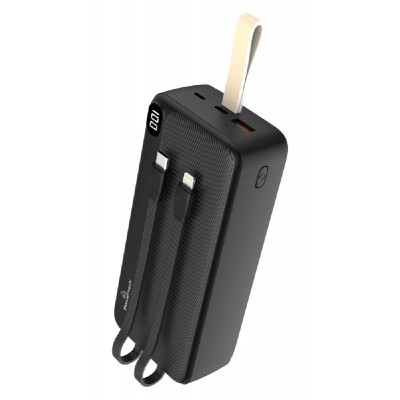 POWERTECH power bank PT-1065 30000mAh, 3x output, PD & QC, 22.5W, μαύρο POWERTECH power bank PT-1065 30000mAh, 3x output, PD & QC, 22.5W, μαύρο