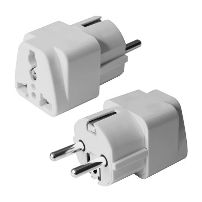 POWERTECH αντάπτορας ρεύματος PT-1097 German type/Universal, λευκό, 5τμχ POWERTECH αντάπτορας ρεύματος PT-1097 German type/Universal, λευκό, 5τμχ