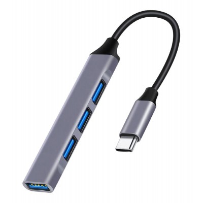 POWERTECH USB-C hub PT-1113, 4x USB 3.2 Gen 1 θύρες, 5Gbps, γκρι POWERTECH USB-C hub PT-1113, 4x USB 3.2 Gen 1 θύρες, 5Gbps, γκρι