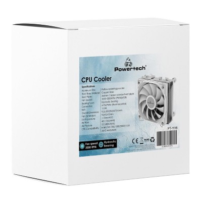 POWERTECH ψύκτρα για CPU PT-1116, 3000rpm, 48CFM, 25.5dBA, 155W POWERTECH ψύκτρα για CPU PT-1116, 3000rpm, 48CFM, 25.5dBA, 155W