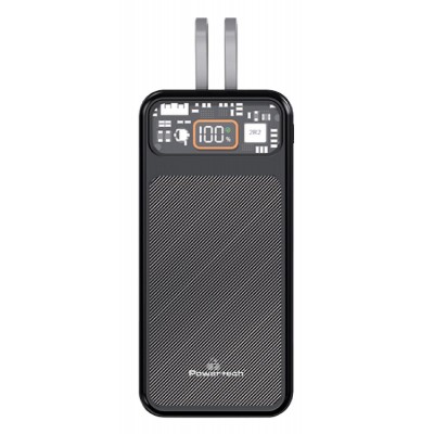 POWERTECH power bank με καλώδια και οθόνη PT-1135 10000mAh, 22.5W, μαύρο POWERTECH power bank με καλώδια και οθόνη PT-1135 10000mAh, 22.5W, μαύρο
