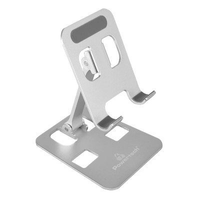 POWERTECH μεταλλική βάση smartphone/tablet PT-1159, 10", foldable, ασημί POWERTECH μεταλλική βάση smartphone/tablet PT-1159, 10", foldable, ασημί