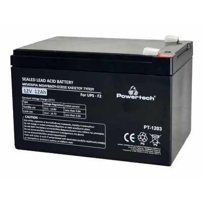 POWERTECH μπαταρία μολύβδου PT-1203 για UPS, 12V 12Ah, F2 POWERTECH μπαταρία μολύβδου PT-1203 για UPS, 12V 12Ah, F2